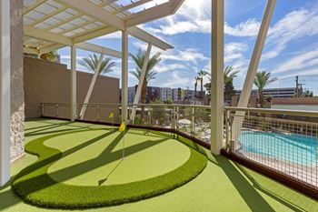 Onsite putting green at the rays at vegas towers in las vegas, nv 89119